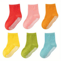 6 Pairs Baby Non-slip Toddler Socks Girls Anti-skid Cotton Sock