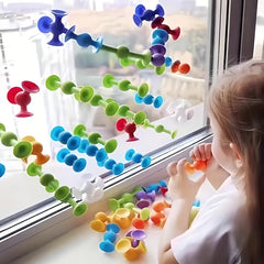 Colorful Suction Building Blocks Set Sensory Travel Toy Educational Gift