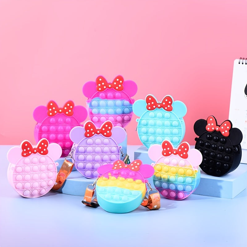 Girls Bow Knot Crossbody Bag Coin Purse Silicone Children's Accessories