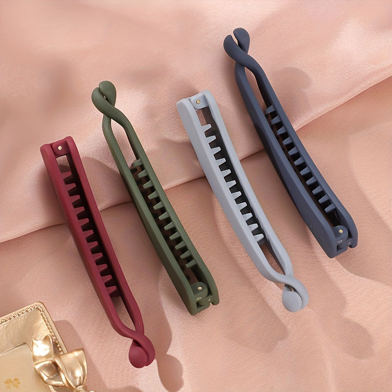 Women's Small Matte Hair Clip, Banana Shape Headdress, Hair Accessories