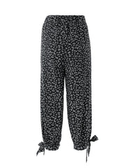Floral Print Capris Pants Elastic Waist Casual Spring Summer