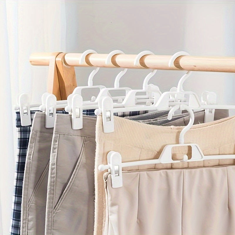 5pcs Clothes Hanger Clip Non-slip Hanging Rack Trouser Hanger Stack