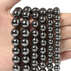 Hematite Stone Beads Round Loose Beads 4-12mm