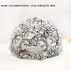 Abstract Face Printed Baseball Cap Unisex Casual Couple Sun Hat