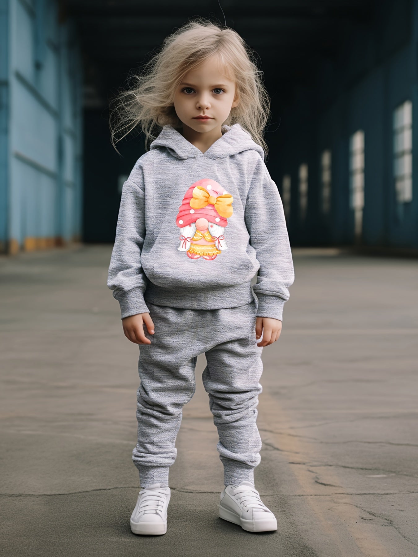 OERYUI Kids Gnome Print Hoodies Pants Set Spring Fall Activewear