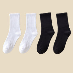 2 Pairs Classic Crew Socks Women's Stockings