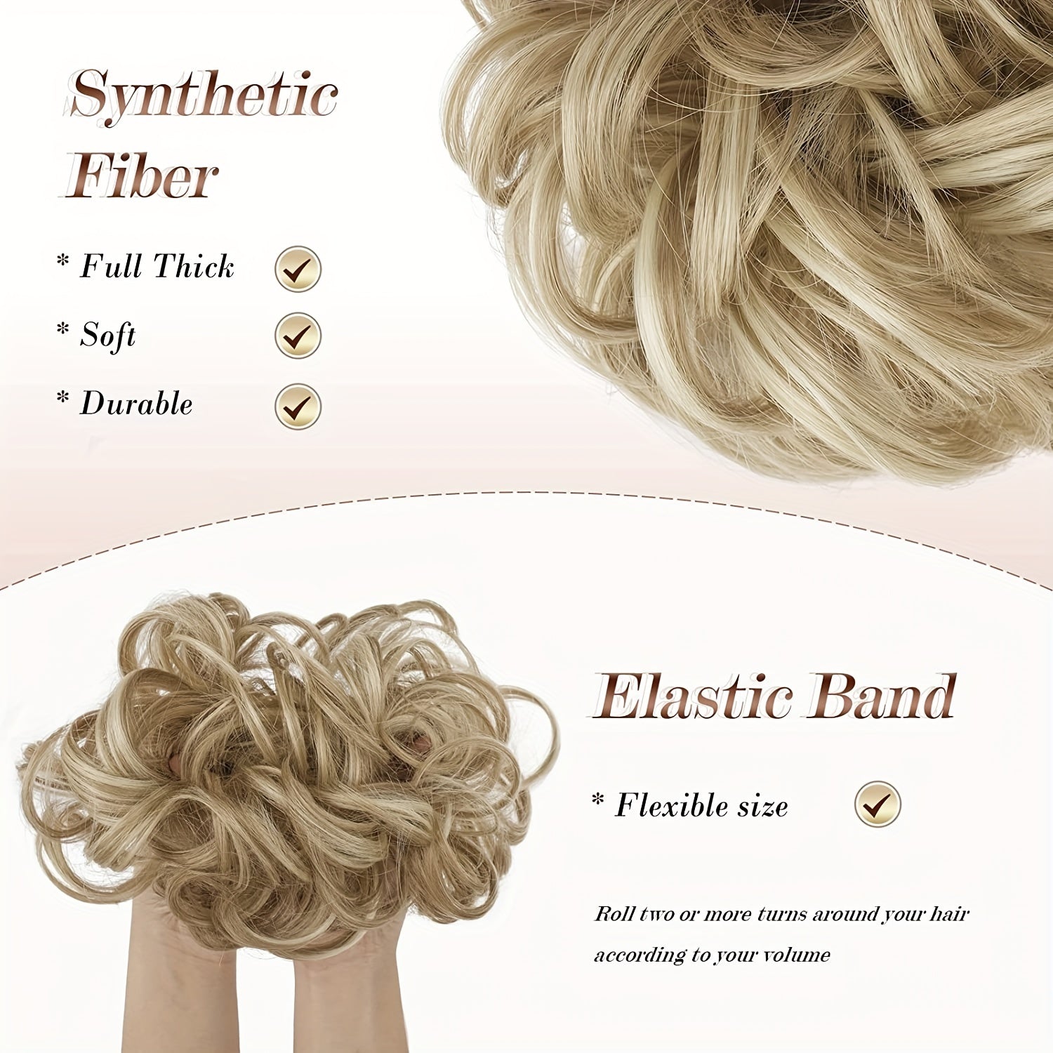 Synthetic Messy Bun Scrunchies Wavy Chignon Ponytail Hair Extensions