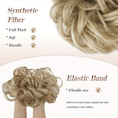 Synthetic Messy Bun Scrunchies Wavy Chignon Ponytail Hair Extensions