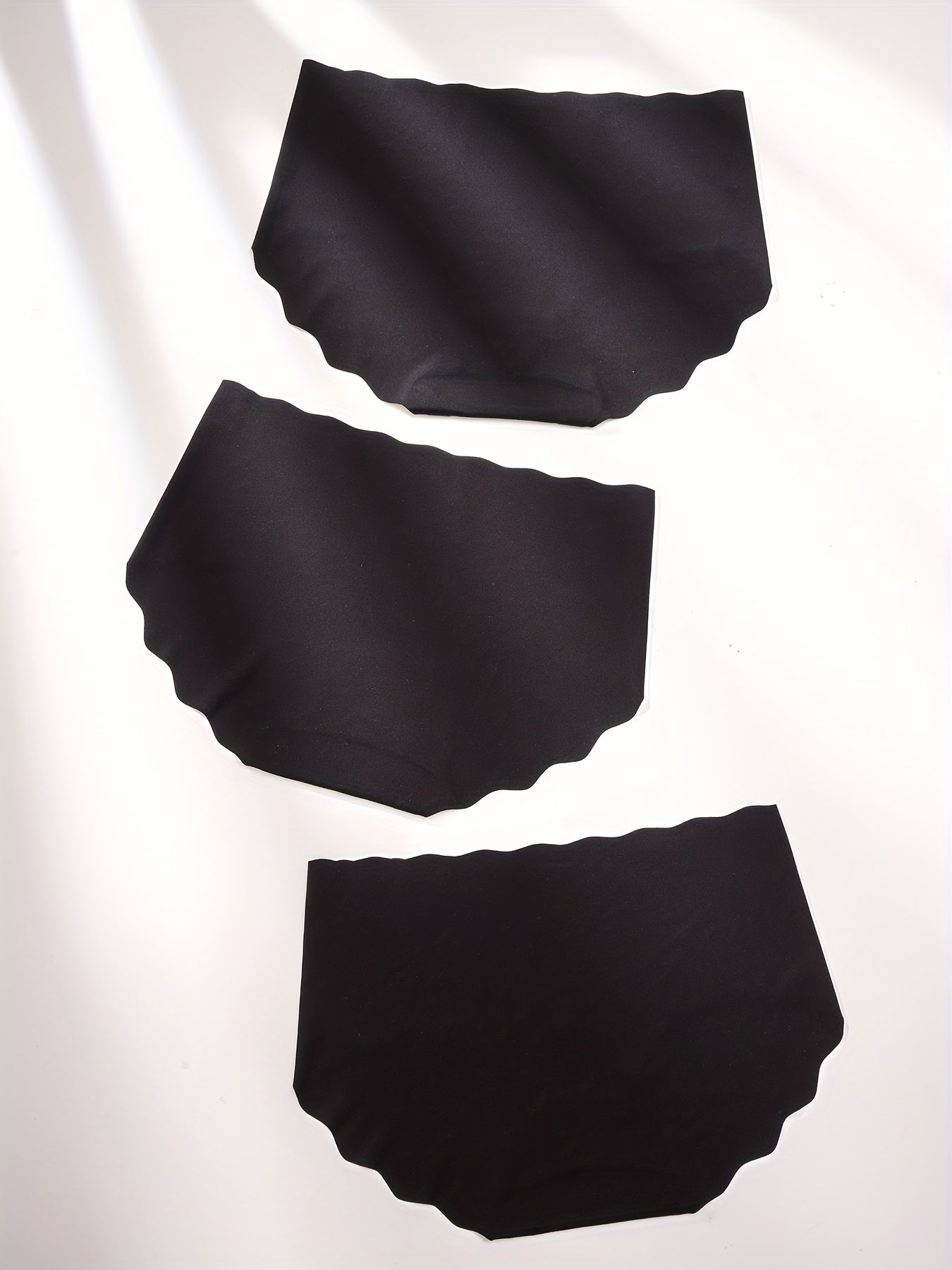 3 Seamless Scallop Trim Briefs Intimates Panties Women's Lingerie