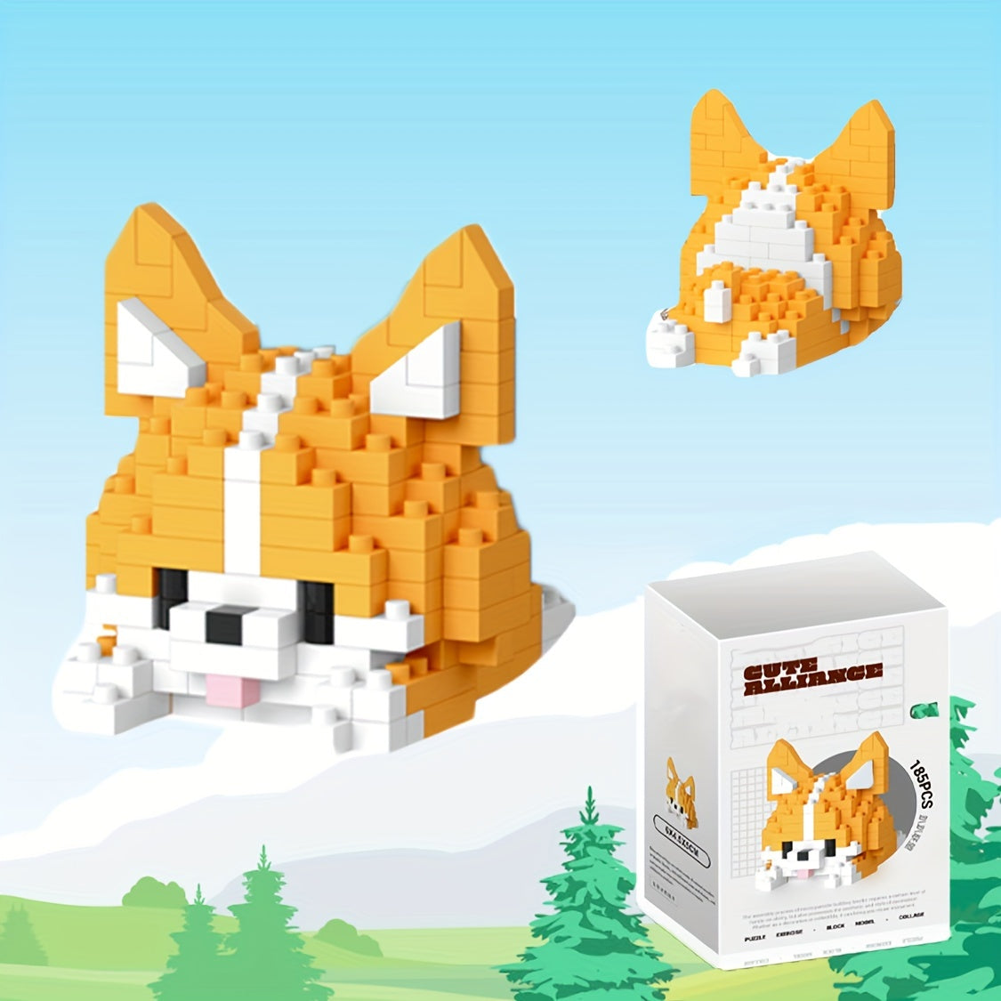 DIY Animal Series Corgi Koala Blocks Christmas Halloween