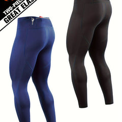 Men's Solid Leggings Active Quick Drying Sports Compression Pants