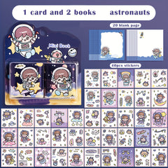 2pcs Mini Pendant Hand Account Book Blank Pages 40 Stickers