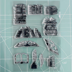 Clear Stamp for Crafting, Transparent Book Theme Design