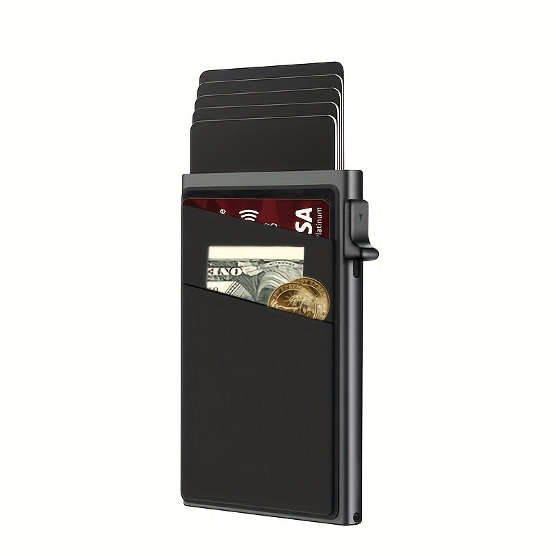 Automatic Pop Up Credit Card Holder RFID Blocking Men's Business Card Wallet