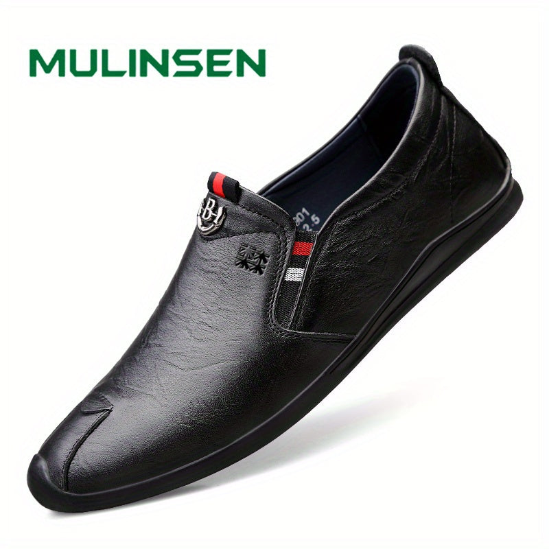 Men's PU Leather Loafer Shoes Comfy Non-slip Slip-On Shoes Men's Driving Shoes
