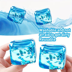 8pcs Snowflake Ice Cube Squishy Toy Anxiety Relief Stress Reliever Novelty Item