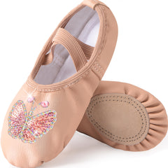 Butterfly Embroidered Ballet Shoes for Girls - Perfect for Dancing