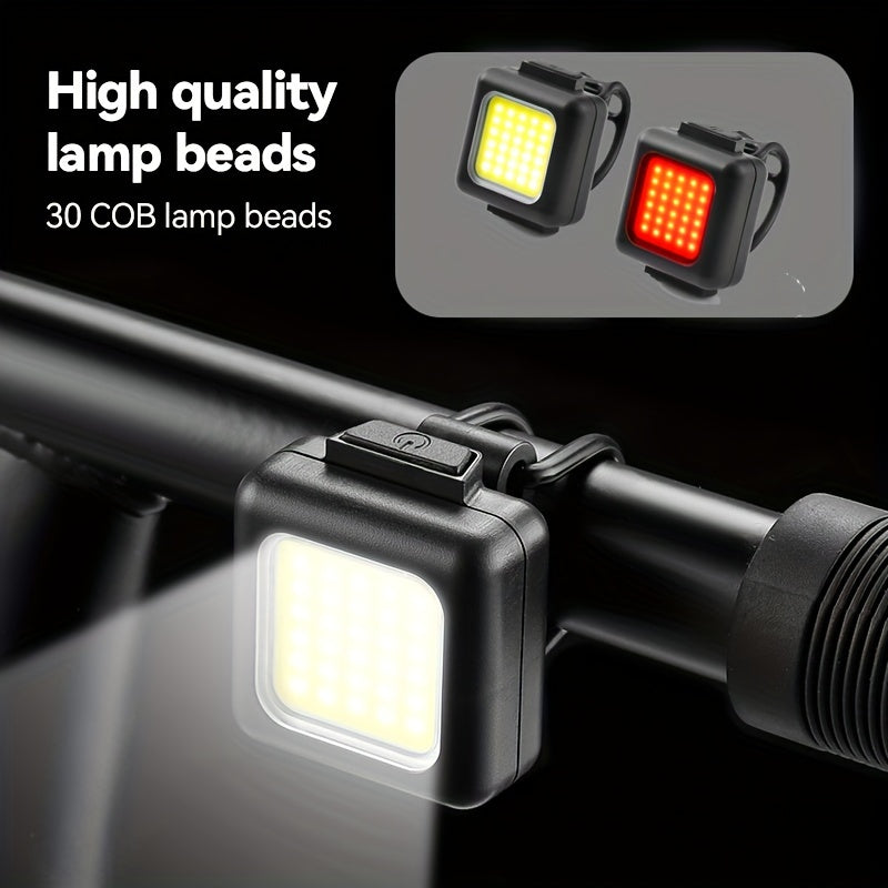 Mini Bike Headlight Taillight Set Strong Light Front Rear Lights Night Cycling