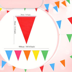 10M Pennant Flag Triangle Bunting Garland Grand Opening Carnival Birthday Party