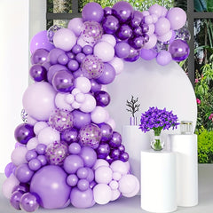 107pcs Purple Balloon Garland Arch Kit Wedding Birthday Party Decorations