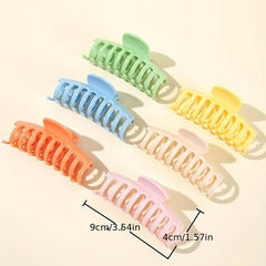 6pcs Solid Style Hair Claw Shark Claw Hair Accessory