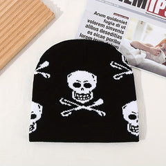 Skull Men's Jacquard Knitted Beanie Hat