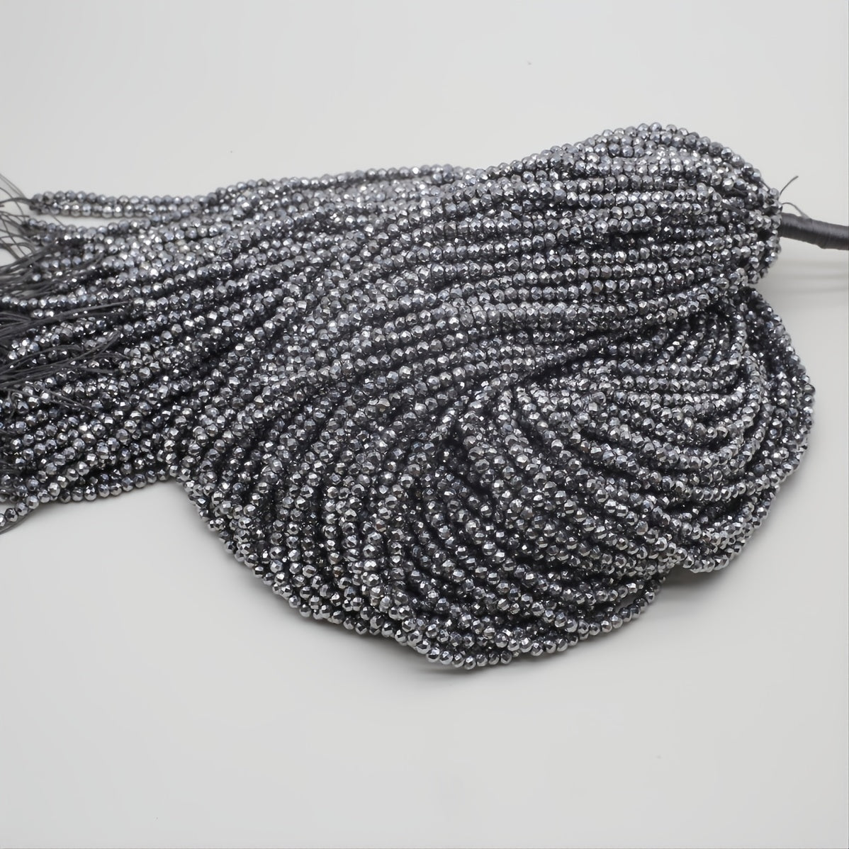 15'' Gray Spinel Plated Faceted Small Beads for Beading