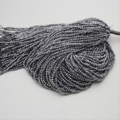 15'' Gray Spinel Plated Faceted Small Beads for Beading