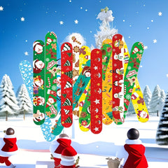 12pcs Christmas Snap Bracelets Santa Snowflake Reindeer Snowman Wristband