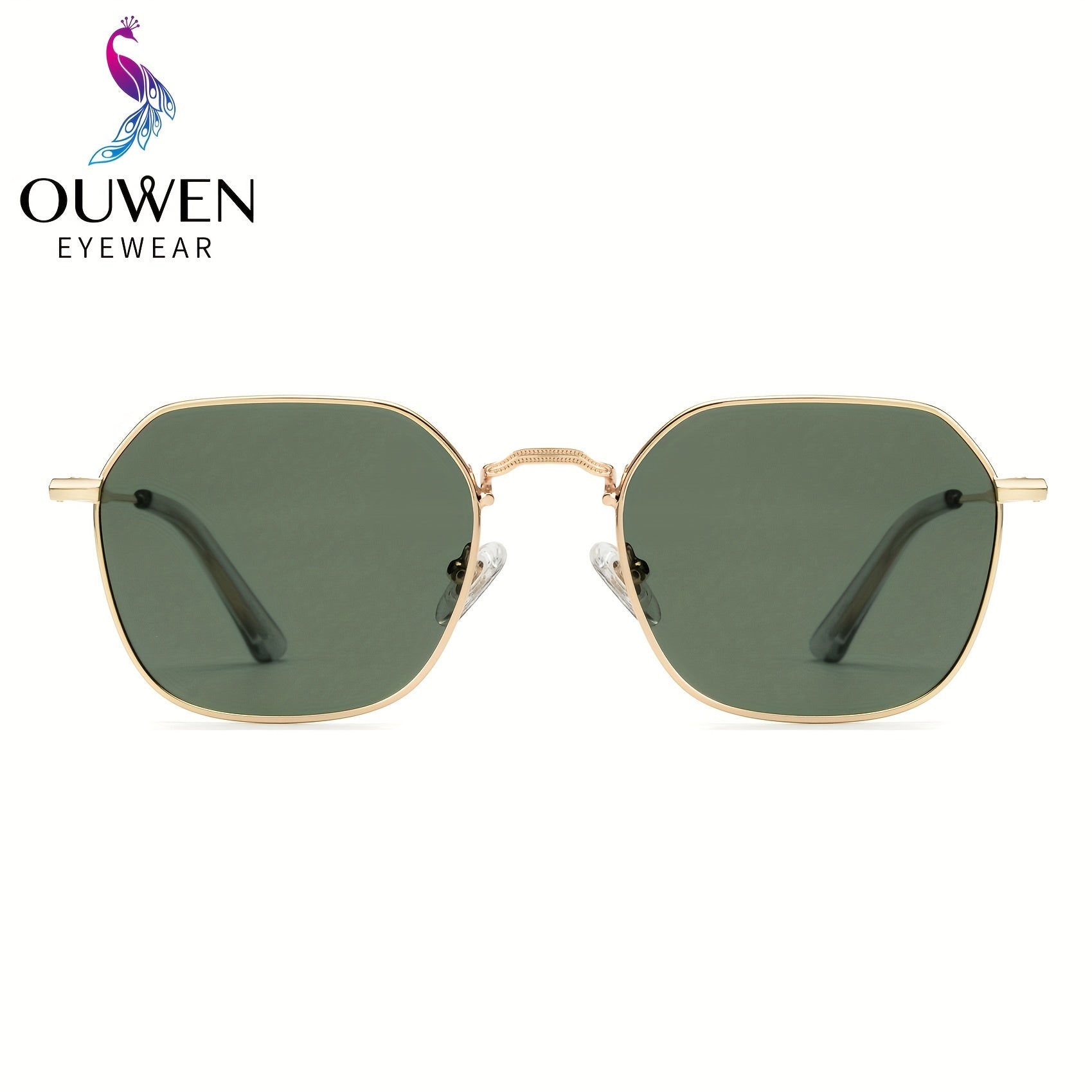 OUWEN Polarized Polygon Sunshade Unisex Small Square Aviator Glasses