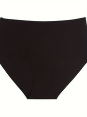 3pcs Seamless Solid Briefs Stretchy Intimates Panties