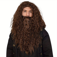 Mad Scientist Costume Wig Grey Long Wizard Wig And Beard
