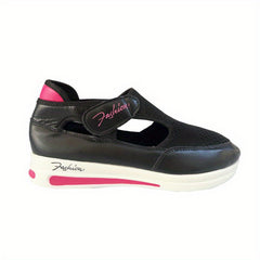 Women's Platform Mesh Shoes Breathable Hook & Loop Low Top Sports Shoes