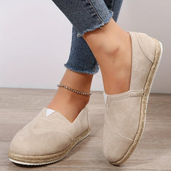 Women's Solid Flat Slip On Round Toe Espadrilles Casual Outdoor Shoes