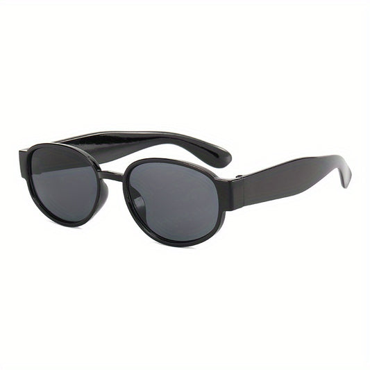 Y2K Oval Frame Sunglasses Tinted Lens Gothic Hip Hop Style Glasses