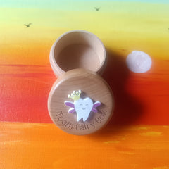 Wooden Fairy Tooth Box with 3D Teeth Detail - Keepsake for Parents - Ideal Gift