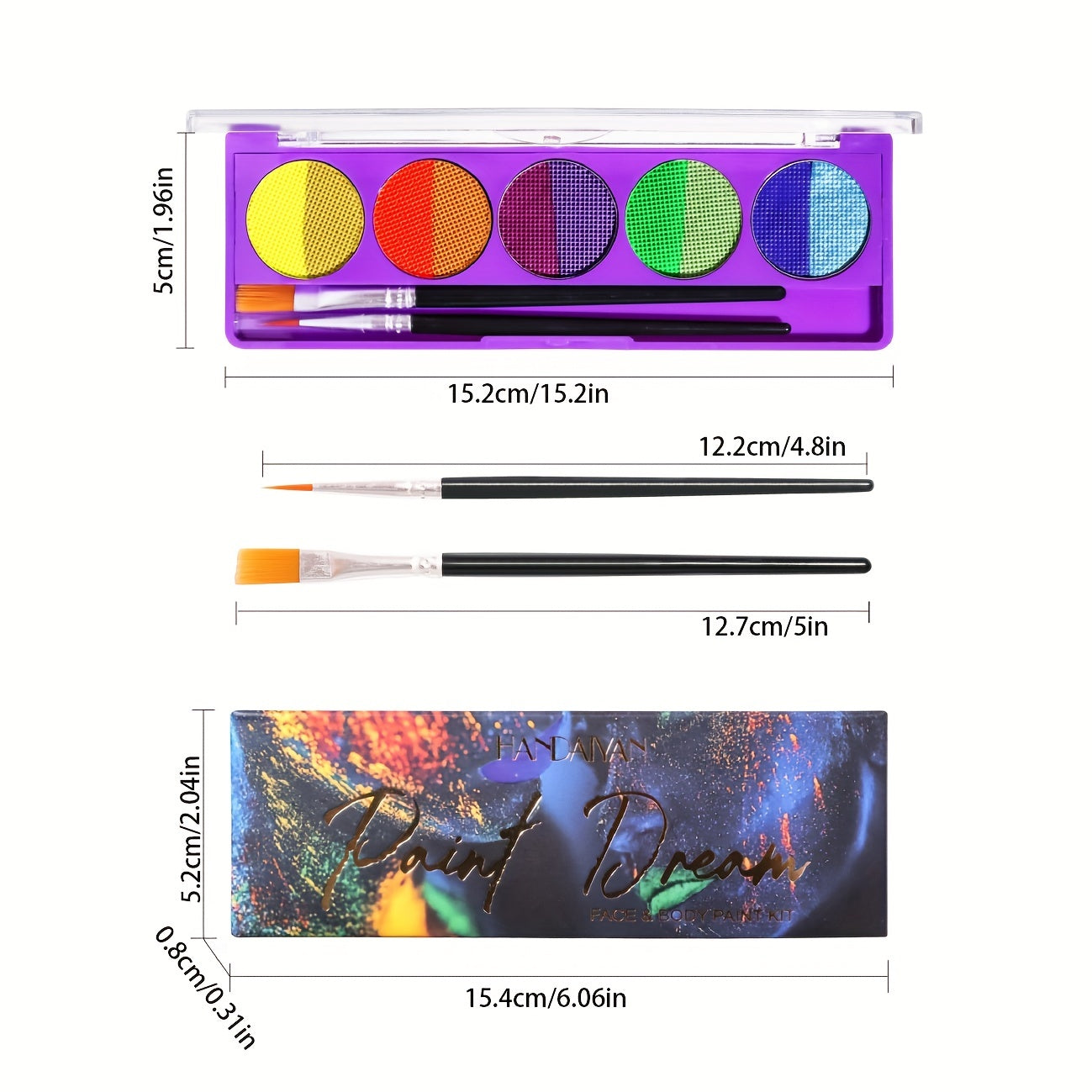 10 Colors Face Painting Makeup Palette Fluorescent UV Light