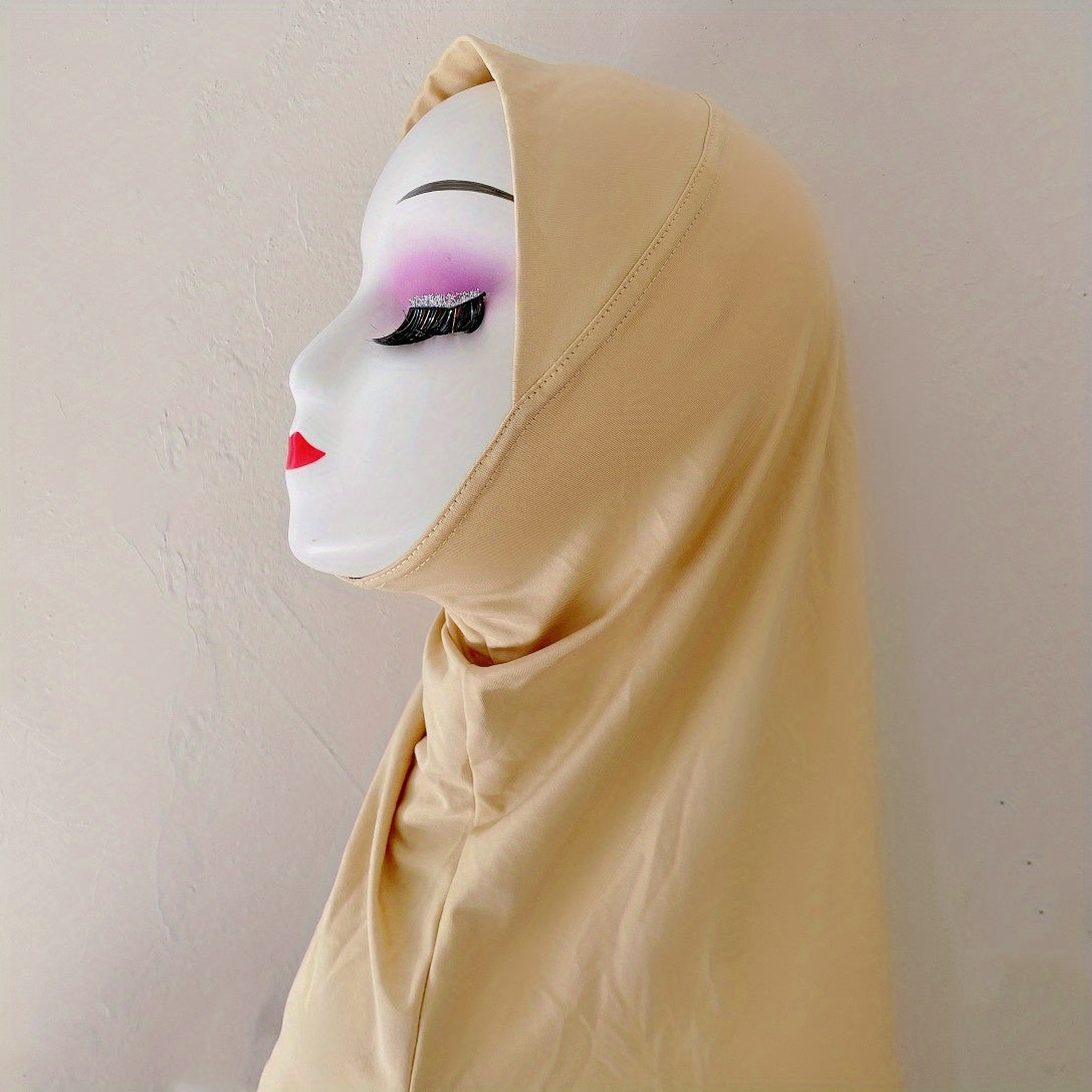 Solid Hijab Elastic Turban Casual Head Wrap Soft Head Scarf
