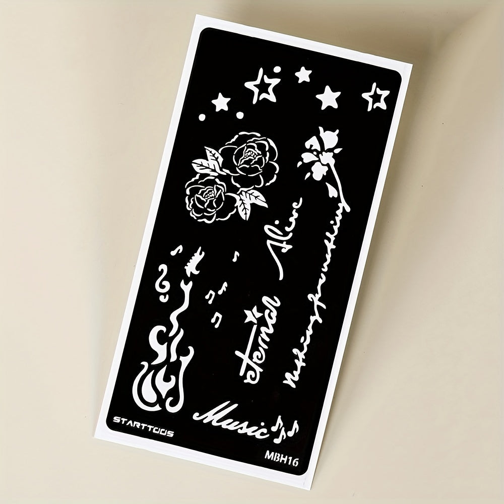 Flying Bird Flower Waterproof Temporary Tattoo