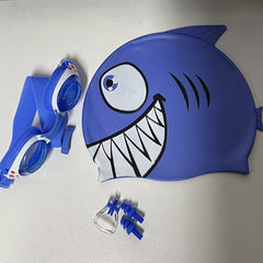Kids' Swimming Set: Cap, Nose Clip, Earplugs, Goggles