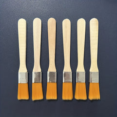 6pcs Nylon Paint Brush Short Wooden Rod Art Supplies