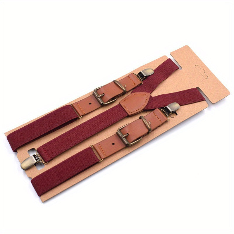 British Retro Elastic Suspenders Clip Men's And Women's Suspenders