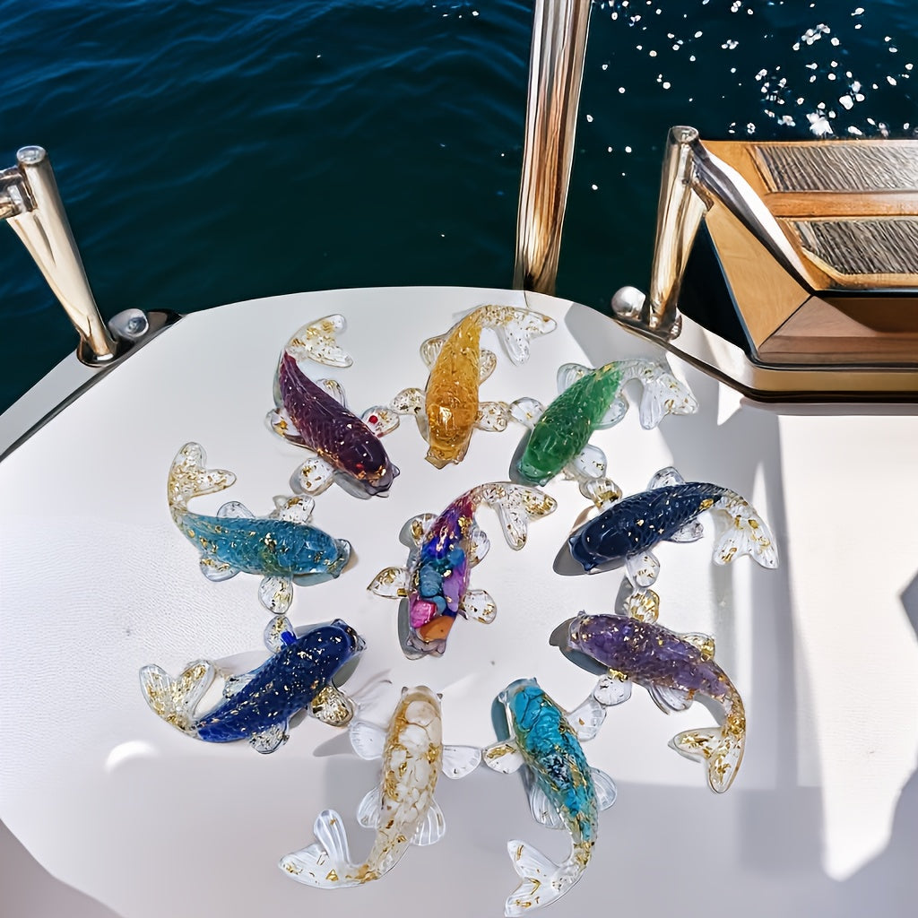 Crystal Gravel Drop Glue Fish Shape Small Ornaments Gift Fish Tank Aqu