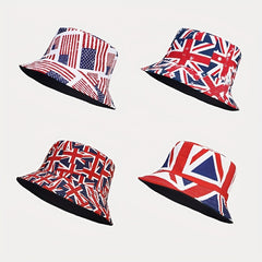 Unisex Flag Pattern Sunshade Bucket Hat for Outdoor Travel