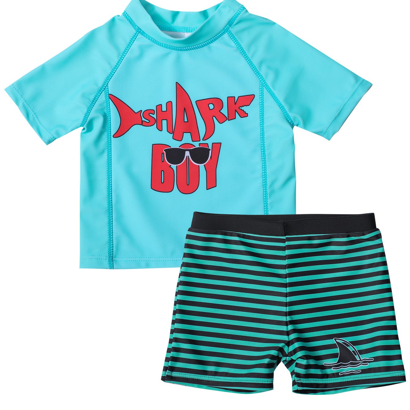 Toddler Boys Shark Stripe Swimwear Set for Summer