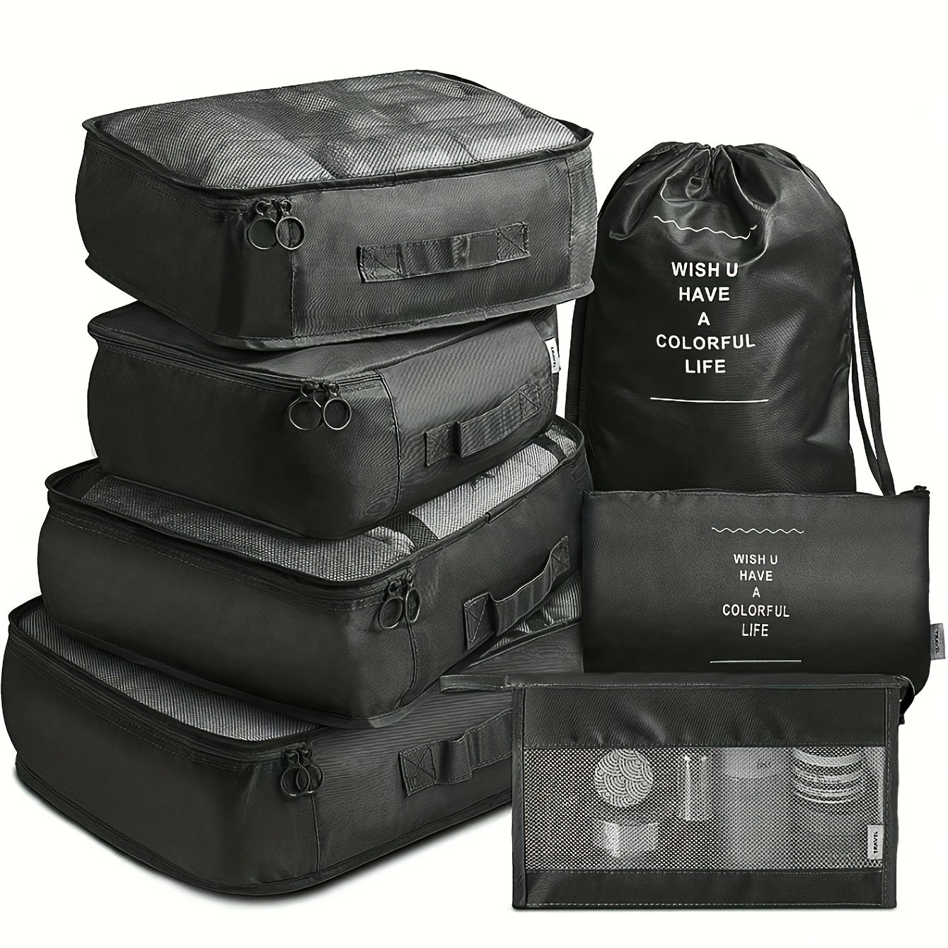 7 Pcs Travel Luggage Bag Sets Versatile Organizers