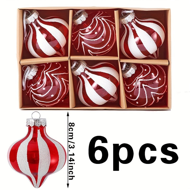 6pcs Red Christmas Tree Decorative Pendants