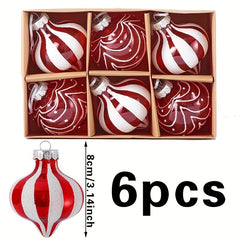 6pcs Red Christmas Tree Decorative Pendants