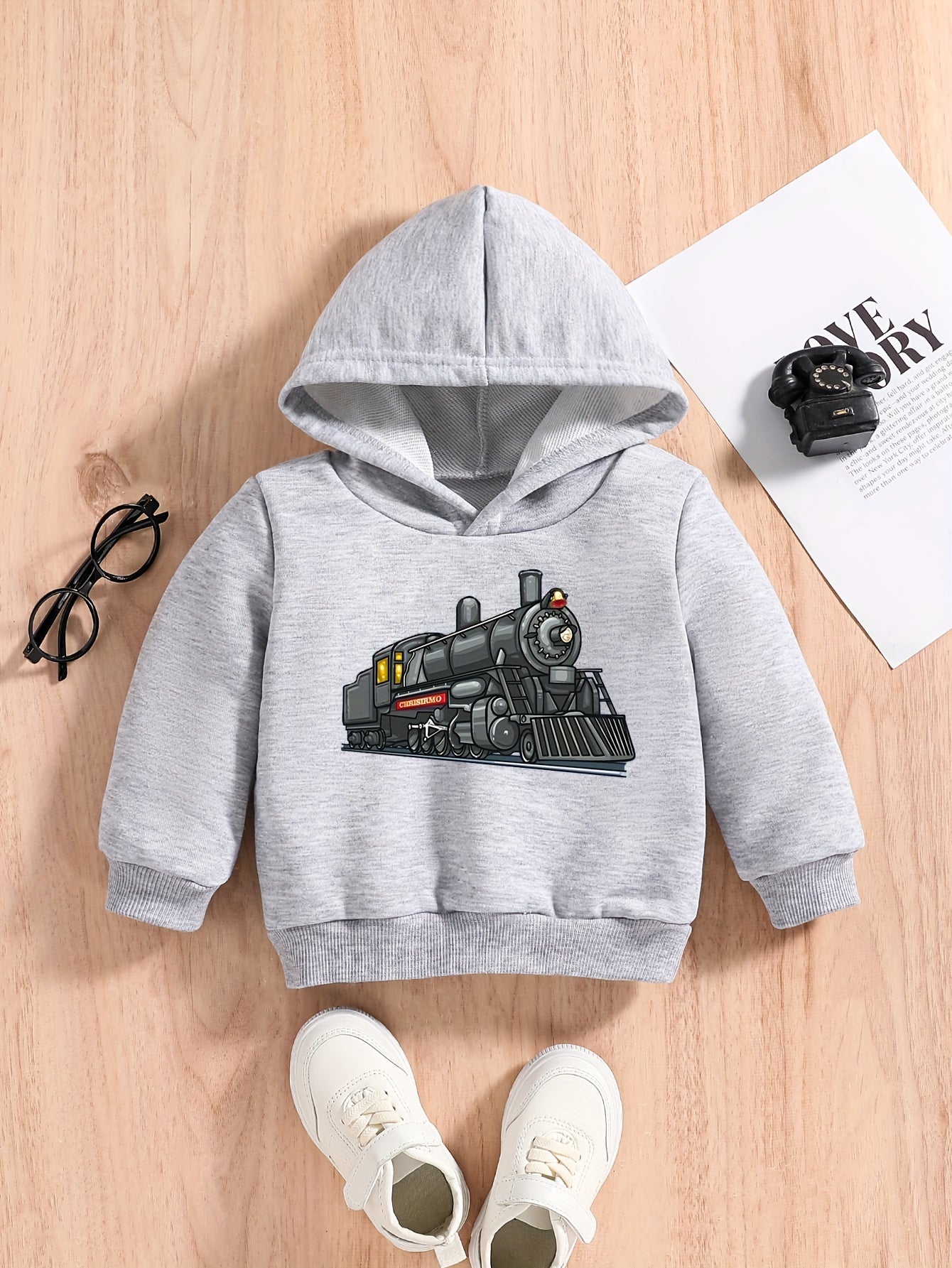 Baby Boys Sweatshirt Hoodie Kids Train Cartoon Pullover