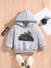 Baby Boys Sweatshirt Hoodie Kids Train Cartoon Pullover